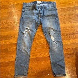 Men's Blue Distressed Jeans